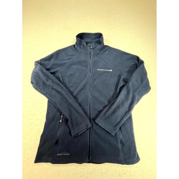 Eddie Bauer Other - Eddie Bauer Jacket Mens Medium Navy Blue Fleece Full Zip Washington Trust Bank